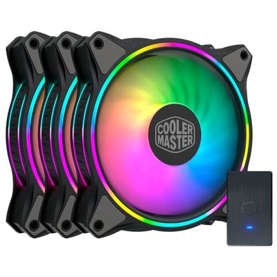 Cooler Master Master Fan MF120 Halo Duo-Ring Addressable RGB Lighting 120mm 3 Pack with Independently-Controlled LEDs, Absorbing Rubber Pads, PWM Static Pressure for Computer Case & Liquid Radiator $61.7 (Reg $79.33)