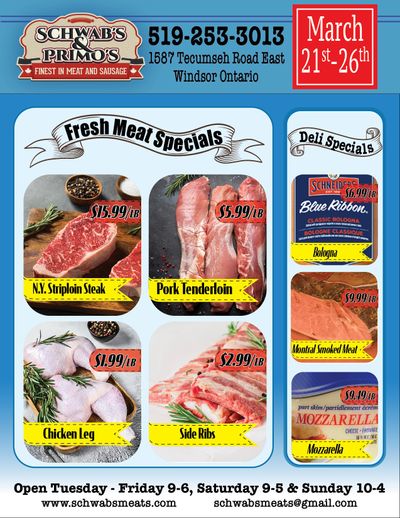 Schwab's & Primo's Flyer March 21 to 26