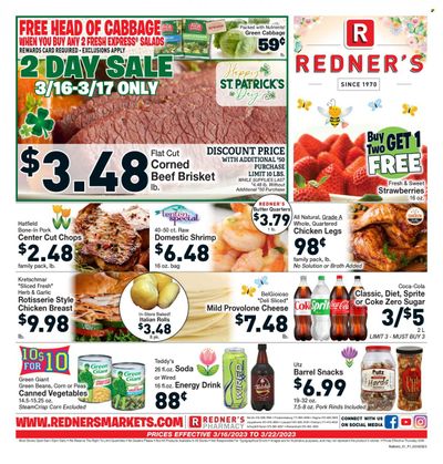 Redner's Markets (DE, MD, PA) Weekly Ad Flyer Specials March 16 to March 22, 2023