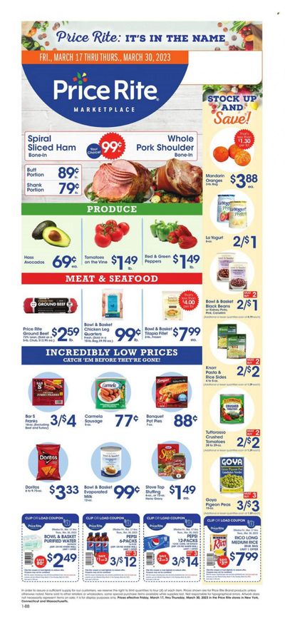 Price Rite (CT, MA, MD, NH, NJ, NY, PA, RI) Weekly Ad Flyer Specials March 17 to March 30, 2023