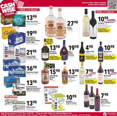Cash Wise Liquor Only (MN) Weekly Ad Flyer Specials March 19 to March 25, 2023