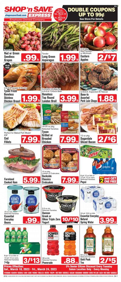 Shop ‘n Save Express (MD, PA, WV) Weekly Ad Flyer Specials March 18 to March 24, 2023