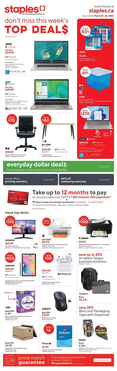 Staples Flyer March 22 to 28