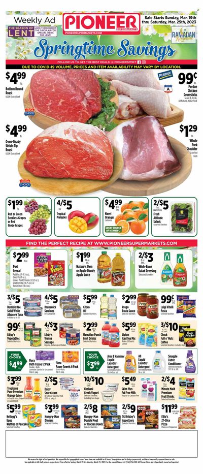 Pioneer Supermarkets (NJ, NY) Weekly Ad Flyer Specials March 19 to March 25, 2023