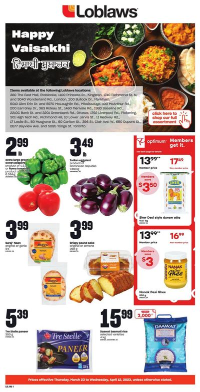 Loblaws (ON) Happy Vaisakhi Flyer March 23 to April 12