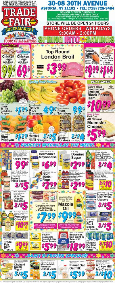 Trade Fair Supermarket (NY) Weekly Ad Flyer Specials March 17 to March 23, 2023