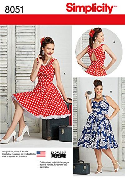 Simplicity 8051 1950's Vintage Fashion Women's Pin Up Dress Sewing Pattern by Theresa Laquey, Sizes 10-18 $14.53 (Reg $16.64)