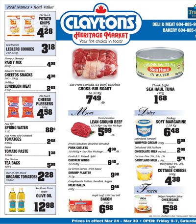 Claytons Heritage Market Flyer March 24 to 30