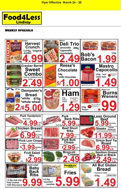Food 4 Less (Lindsay) Flyer March 24 to 30