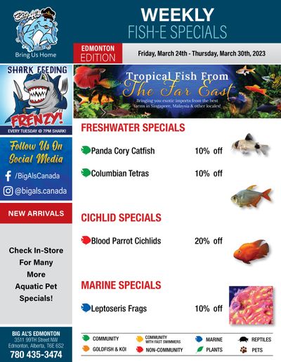 Big Al's (Edmonton) Weekly Specials March 24 to 30