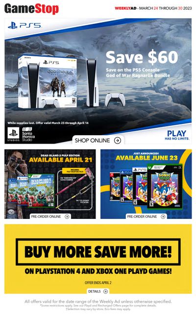 GameStop Flyer March 24 to 30