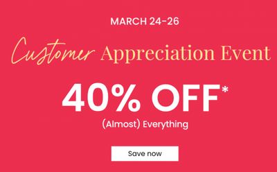 Penningtons Canada Customer Appreciation Event: Save 40% OFF Almost Everything