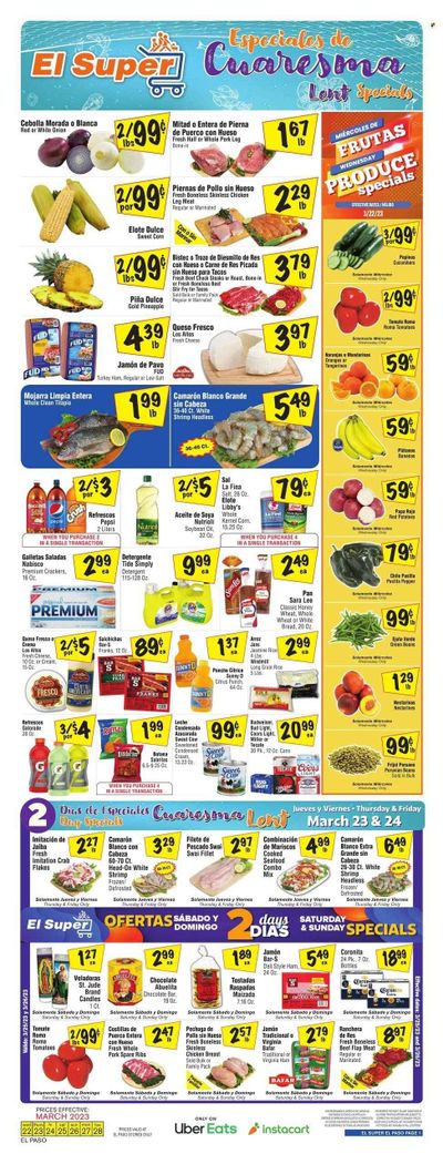 El Super (TX) Weekly Ad Flyer Specials March 22 to March 28, 2023