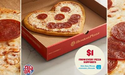 Heart-Shaped Smile Pizza  at Boston Pizza