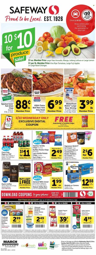 Safeway (CA) Weekly Ad Flyer Specials March 22 to March 28, 2023