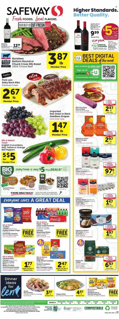 Safeway (CO) Weekly Ad Flyer Specials March 22 to March 28, 2023