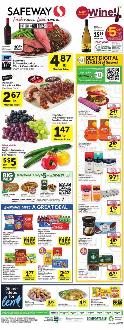 Safeway (CO) Weekly Ad Flyer Specials March 22 to March 28, 2023