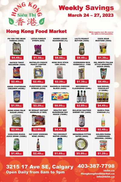 Hong Kong Food Market Flyer March 24 to 27