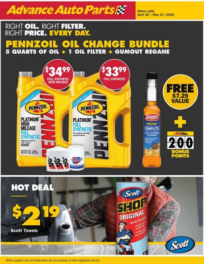 Advance Auto Parts Weekly Ad & Flyer April 30 to May 27