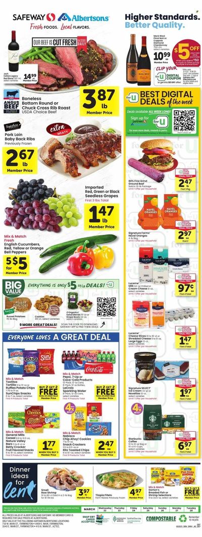 Safeway (NM) Weekly Ad Flyer Specials March 22 to March 28, 2023