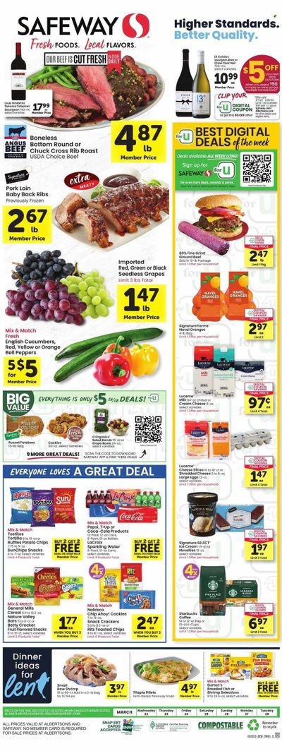 Safeway (SD) Weekly Ad Flyer Specials March 22 to March 28, 2023