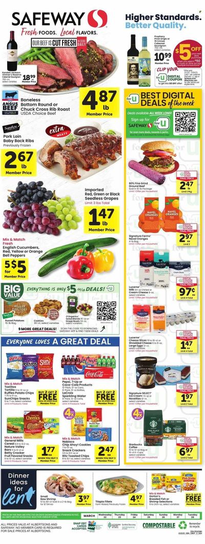 Safeway (WY) Weekly Ad Flyer Specials March 22 to March 28, 2023
