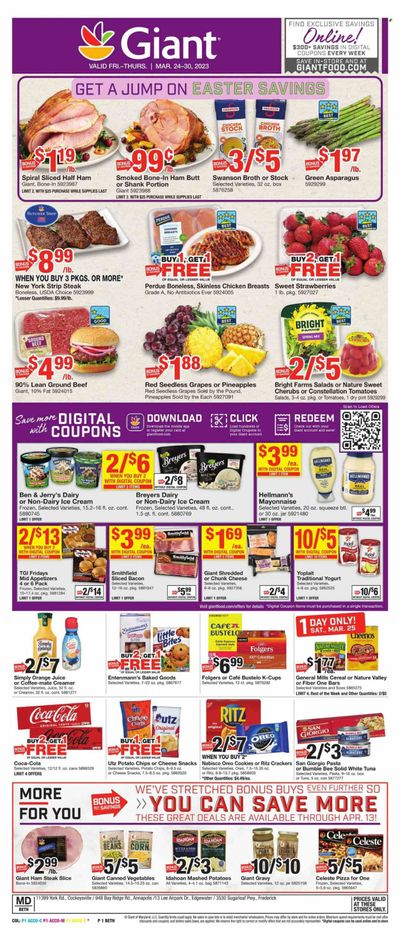 Giant Food (DE, MD, VA) Weekly Ad Flyer Specials March 24 to March 30, 2023