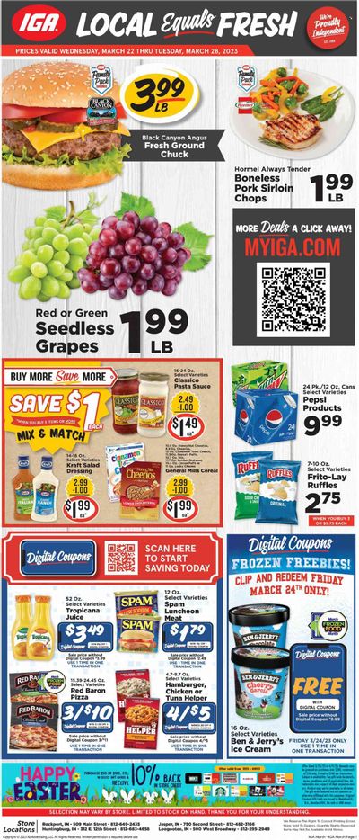 IGA (IN) Weekly Ad Flyer Specials March 22 to March 28, 2023