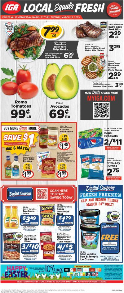 IGA (KY) Weekly Ad Flyer Specials March 22 to March 28, 2023