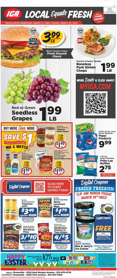 IGA (IN) Weekly Ad Flyer Specials March 22 to March 28, 2023