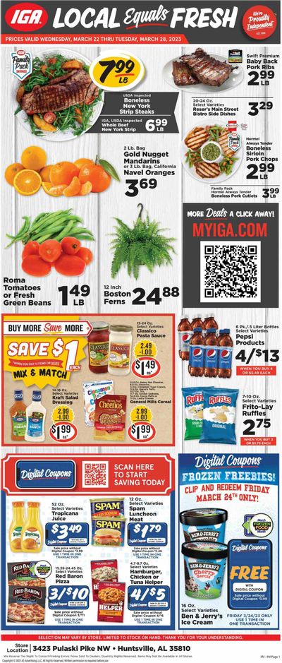 IGA (AL) Weekly Ad Flyer Specials March 22 to March 28, 2023