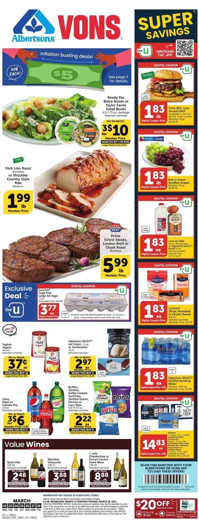 Vons (CA) Weekly Ad Flyer Specials March 22 to March 28, 2023