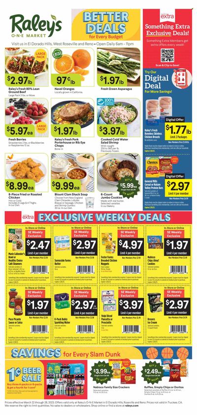 Raley's (CA, NV) Weekly Ad Flyer Specials March 22 to March 28, 2023
