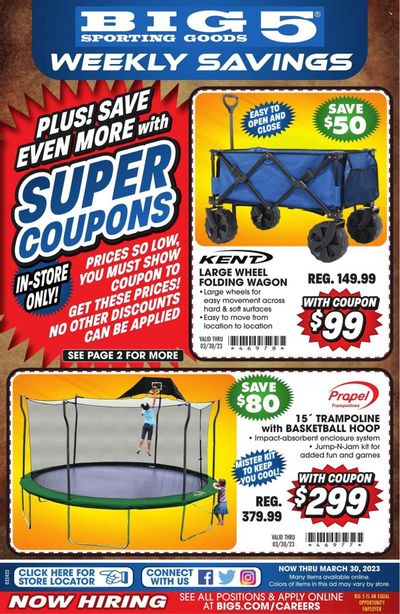 Big 5 (AZ, CA, CO, ID, NM, OR, UT, WA) Weekly Ad Flyer Specials March 24 to March 30, 2023
