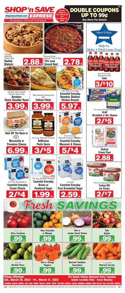 Shop ‘n Save Express (MD, PA, WV) Weekly Ad Flyer Specials March 25 to March 31, 2023