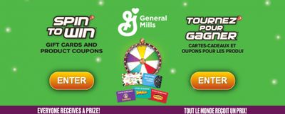 General Mills and Sobeys Spin To Win Gift Cards And Coupons Promotion!