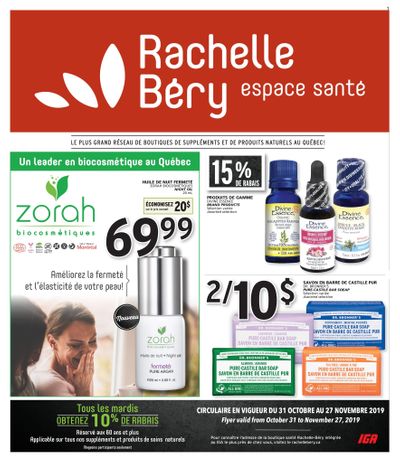 Rachelle Bery Health Flyer October 31 to November 27