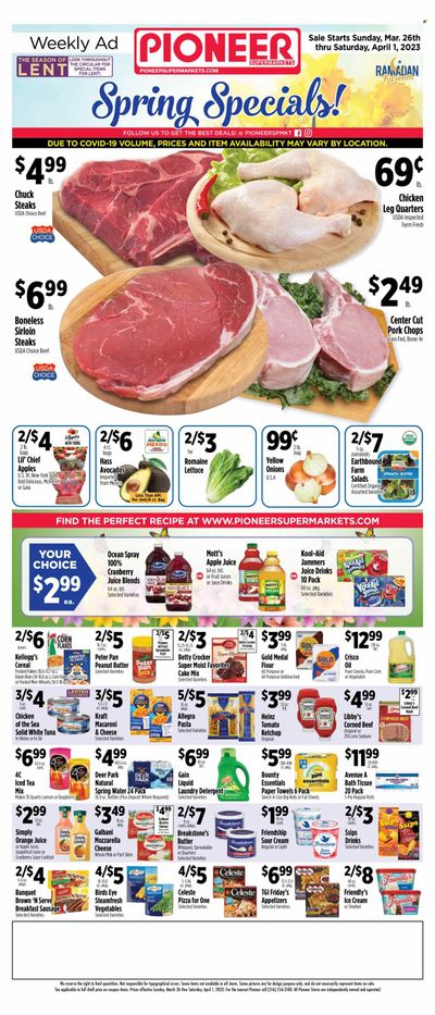 Pioneer Supermarkets (NJ, NY) Weekly Ad Flyer Specials March 26 to April 1, 2023