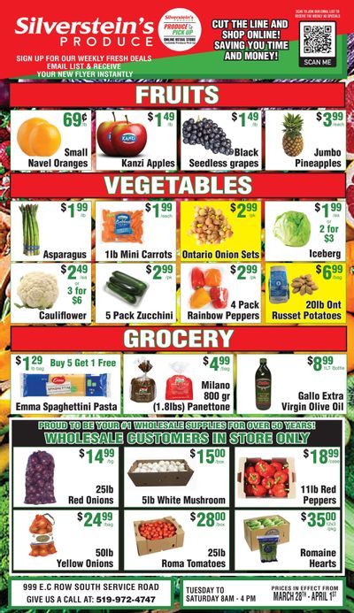 Silverstein's Produce Flyer March 28 to April 1