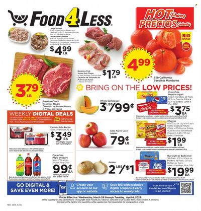 Food 4 Less (CA) Weekly Ad Flyer Specials March 29 to April 4, 2023