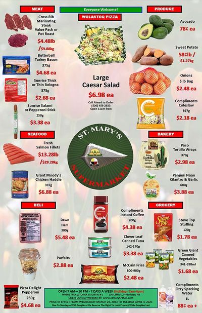 St. Mary's Supermarket Flyer March 29 to April 4