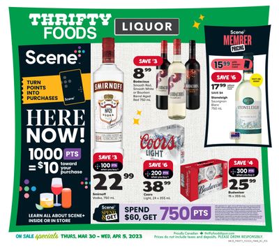 Thrifty Foods Liquor Flyer March 30 to April 5