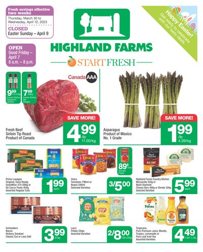 Highland Farms Flyer March 30 to April 12