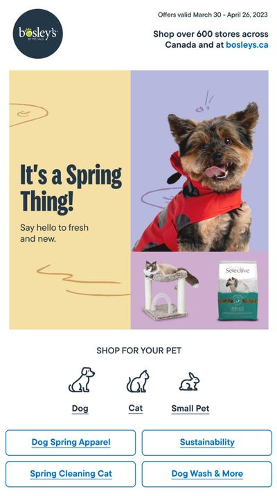 Bosley's by PetValu Flyer March 30 to April 26