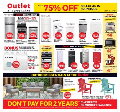 Outlet at Tepperman's Flyer March 31 to April 6