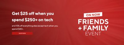 Staples Canada Friends & Family Sale Event: Save $25 OFF w/ Tech Orders $250 + 15% OFF Everything Else w/ Orders $40+