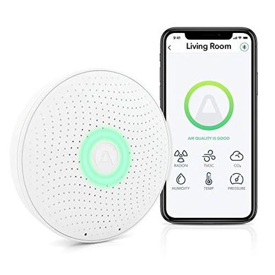 AIRTHINGS Wave Plus Indoor Air Quality Monitor with Radon Detection Free App & Web Dashboard Easy-to-Use Radon, Tvocs, Co2, Temperature, Humidity & Air Pressure “ Bluetooth Battery Operated $199.99 (Reg $281.98)
