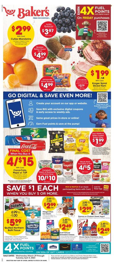 Baker's (NE) Weekly Ad Flyer Specials March 29 to April 4, 2023