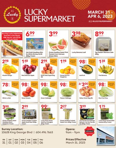 Lucky Supermarket (Surrey) Flyer March 31 to April 6