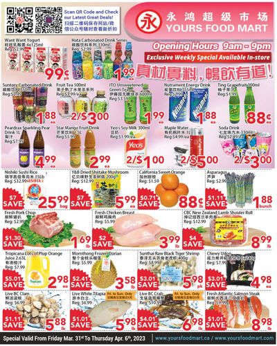Yours Food Mart Flyer March 31 to April 6